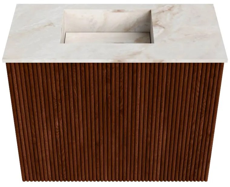 Mondiaz Joya DLux 50cm toiletmeubel ruby met wastafel faye links zonder kraangat frappe
