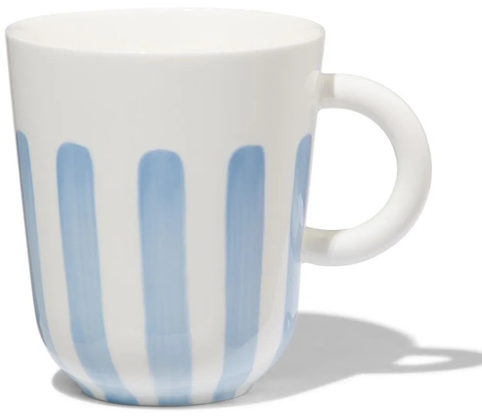 HEMA Mok 490ml Tafelgenoten New Bone Wit Met Blauw (blauw)