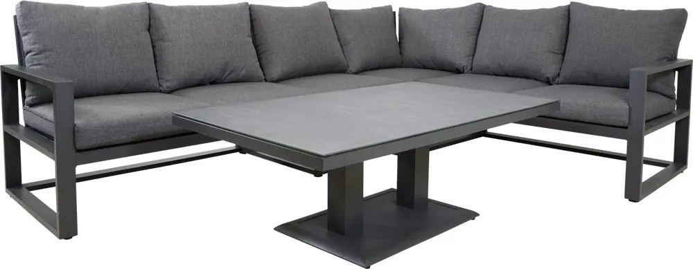 Lesli Living  Hoek Loungeset - Pina Colada - Negro - Antraciet - Lesli Living