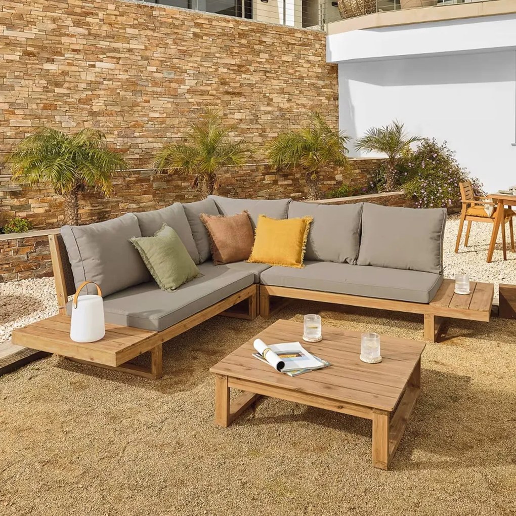 Kave Home Flaviina Loungeset Hoekbank Acaciahout