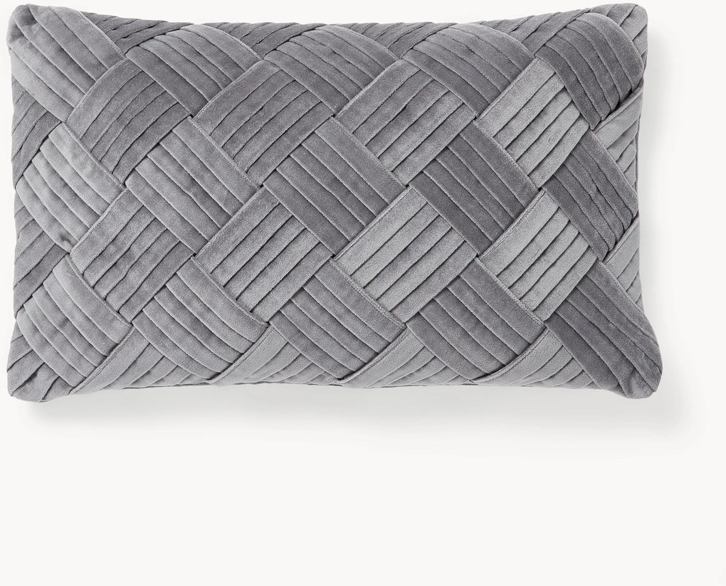 Fluwelen kussenhoes Sina met structuurpatroon