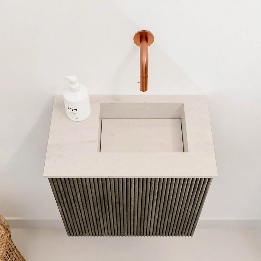 Mondiaz Joya DLux 40cm toiletmeubel shadow met wastafel faye rechts zonder kraangat meli