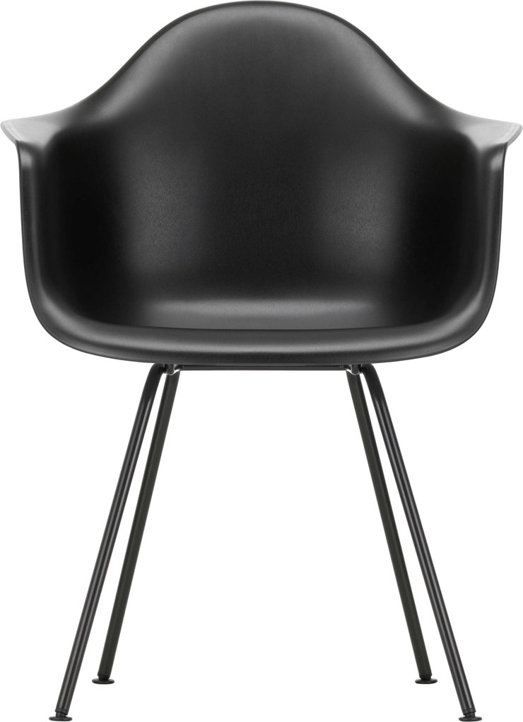 Vitra Eames DAX stoel met zwart gepoedercoat onderstel Diepzwart
