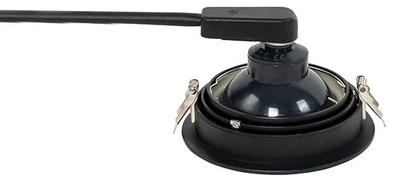 Ronde inbouwspot zwart verstelbaar - Chuck 111