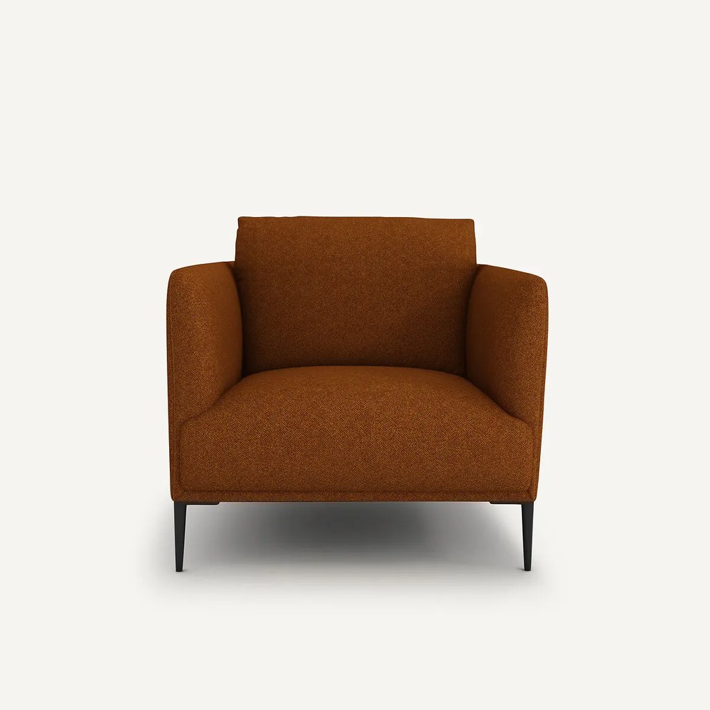 Fauteuil in gemêleerde gevlochten stof, Oscar, ontwerp Emmanuel Gallina