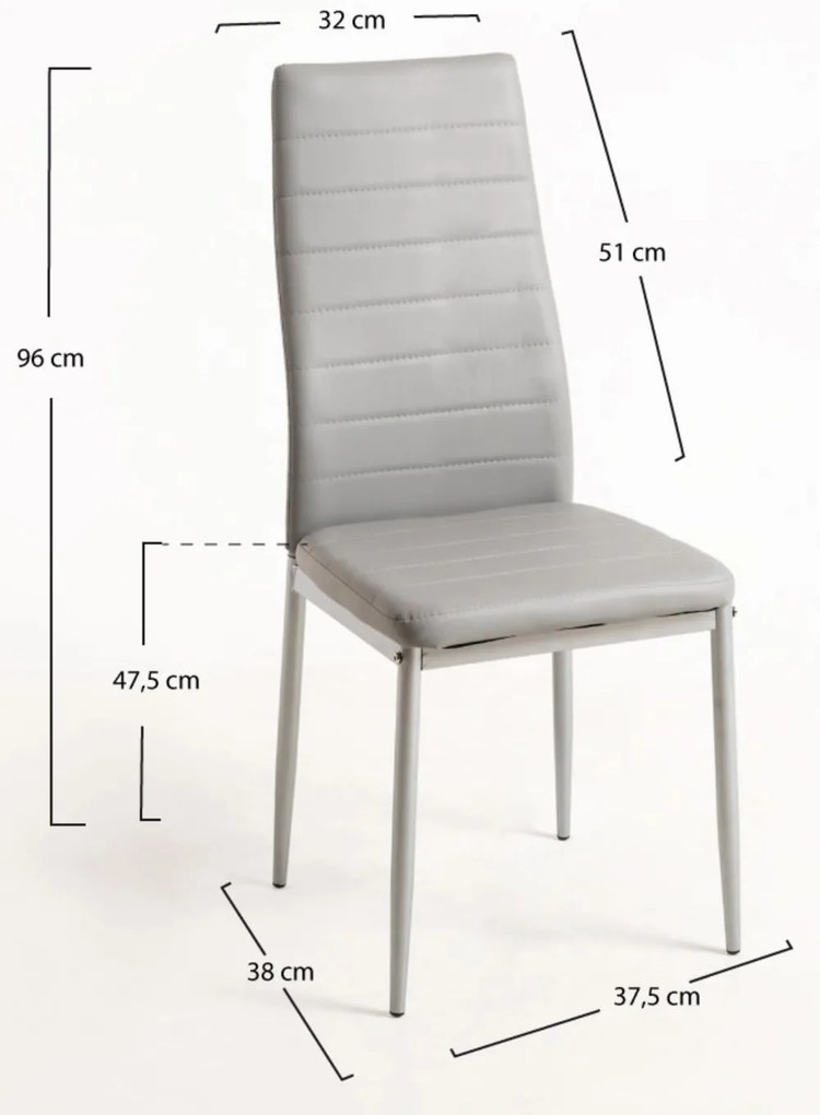 Pak 4 Lauter Kunstlederen Stoelen