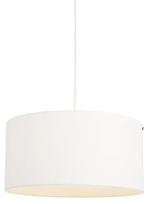 Stoffen Eettafel / Eetkamer Moderne hanglamp wit met witte kap 50 cm - Combi 1 Modern E27 rond Binnenverlichting Lamp