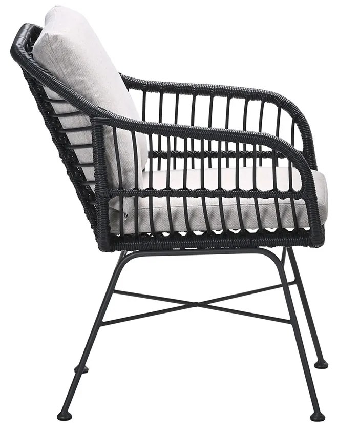 Garden Impressions Lucas tuinset zwart 7-delig - Tulli tuintafel 220x115 cm
