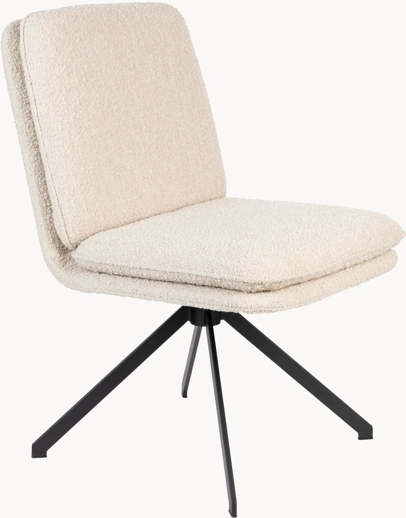 Bouclé draaistoelen Tyler met metalen poten, 2-delig