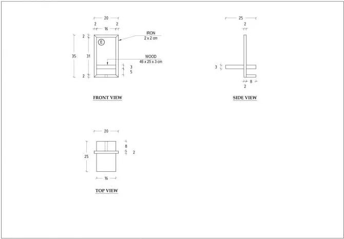 Industriële Wandplank Shelfie E RVS – 20cm X 35cm
