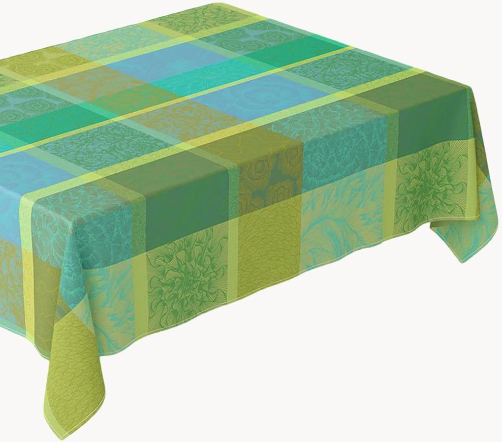 Jacquard tafelkleed Mille Rainures Atoll met acryl coating