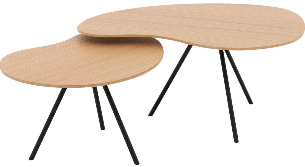 Goossens Salontafel Zyan organisch, hout eiken blank, modern design, 76 x 36 x 69 cm