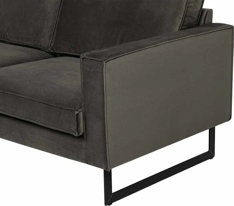 Hoekbank - Stuart - links - Velours Adore donkergrijs 68