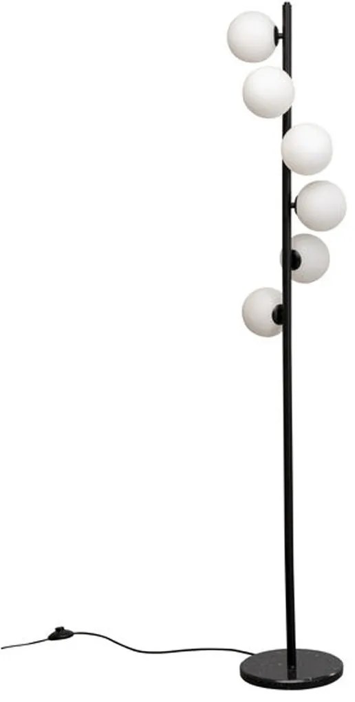 Kare Design Scala Balls Milky Black Staande Lamp Zwart Met Melkglas Bollen