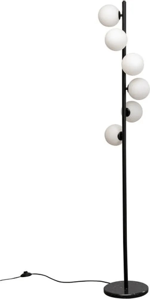 Staande Lamp Zwart Met Melkglas Bollen