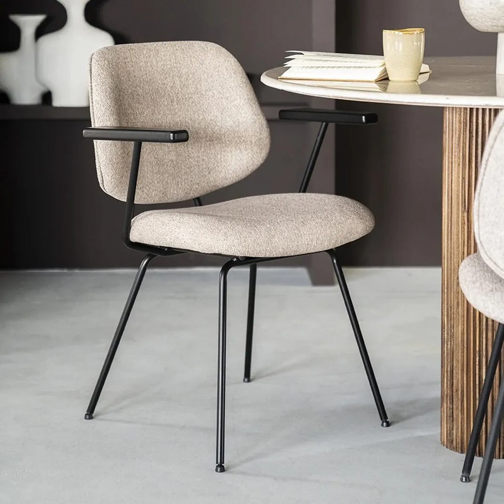 Beige Eetkamerstoel Met Arm