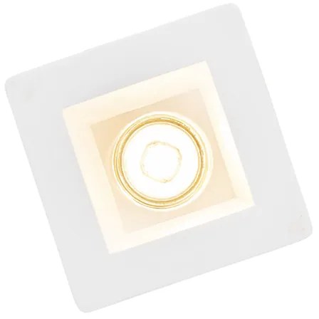 Set van 6 Inbouwspot wit 12cm vierkant - Gypsy Stucco