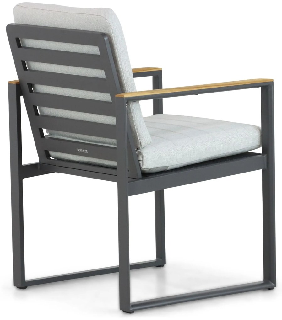 Tuinstoel Aluminium/Teak Grijs-antraciet Lifestyle Garden Furniture Faro
