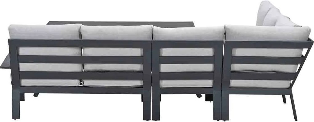 Garden Impressions Camilo lounge dining set 6-delig links – donker grijs - Valley sand