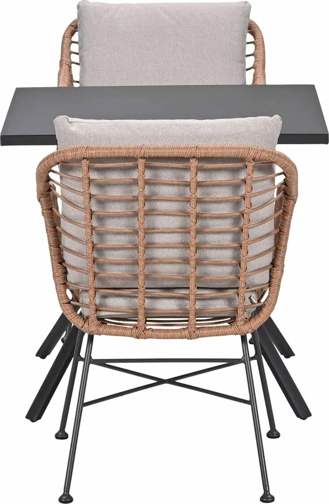 Garden Impressions Lucas tuinset bruin 3-delig - Rimini tuintafel 80x80 cm