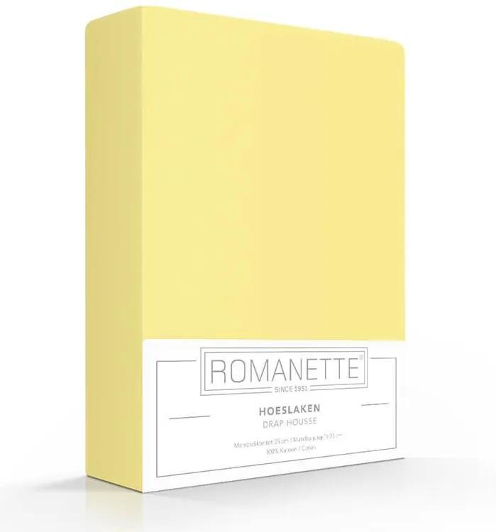 Romanette Luxe Hoeslaken Katoen - Geel 90 x 220