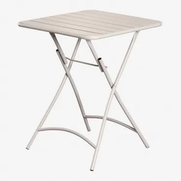 Janti Opvouwbare Vierkante 60x60 Cm Stalen Keukentafel Tapioca Beige - Sklum