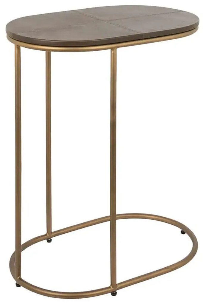 Richmond Interiors Zillon Laptoptafel Bruin Leder - 55 X 35cm.