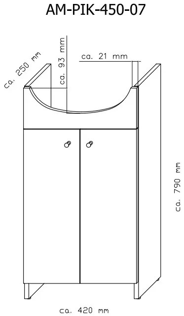 Plazan Basic badkamermeubel 45cm eiken
