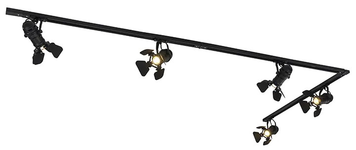 Smart railsysteem zwart 5-lichts incl. Wifi GU10 - Movie