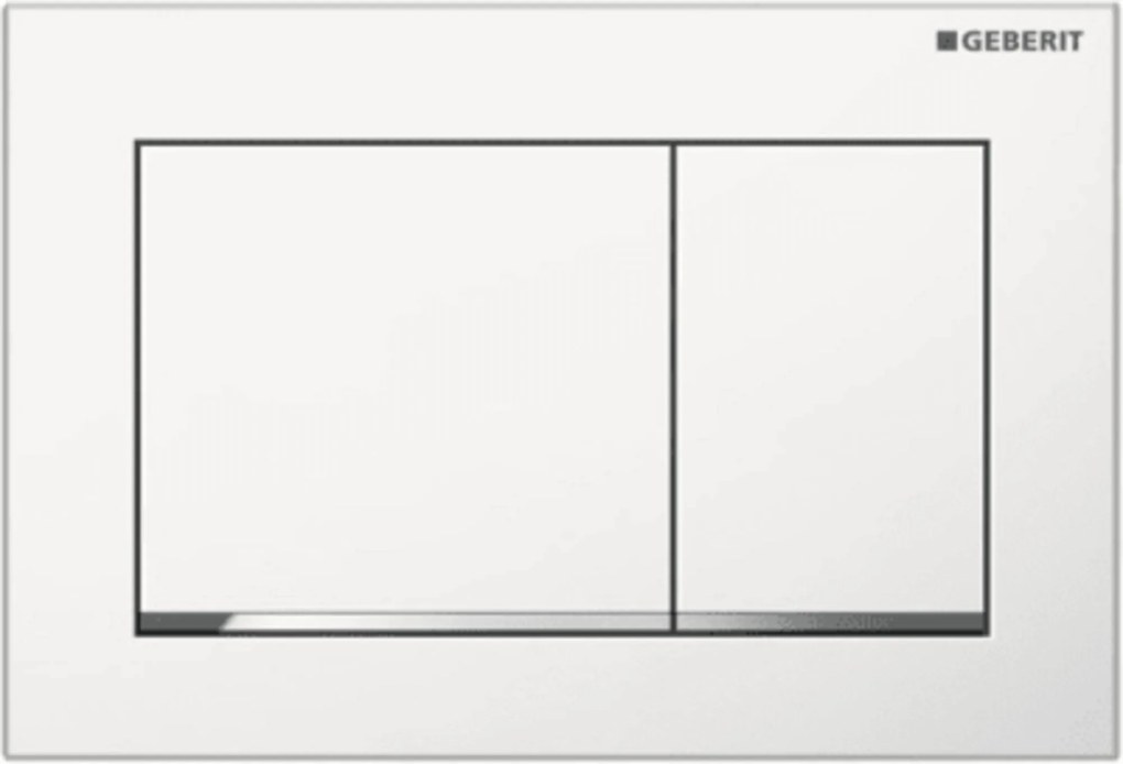Geberit Omega 20 (ex Omega 30) bedieningspaneel glans wit/chroom/wit voor Geberit Omega inbouwreservoir 12cm