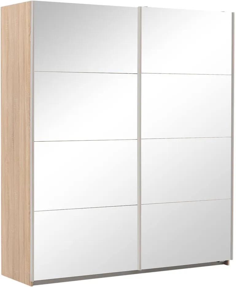 Goossens Basic Kledingkast Miami, 226 cm breed, 210 cm hoog, 2x spiegel schuifdeuren