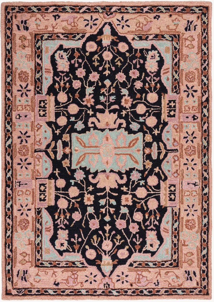 Handgetuft laagpolig wollen vloerkleed Blossom Traditional