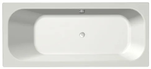 Xenz Aruba Ligbad - 170x75x48 - afvoer Midden - overloop andere kant - acryl - wit mat 6801OA-03