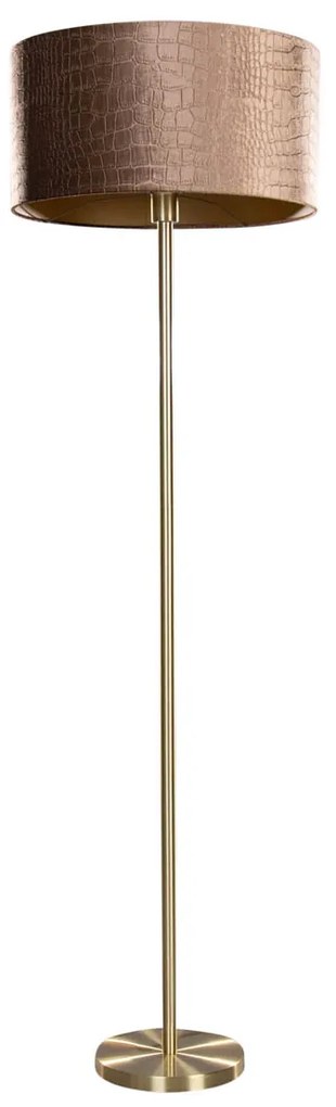 Vloerlamp messing met velours kap krokodil 50cm - Simplo