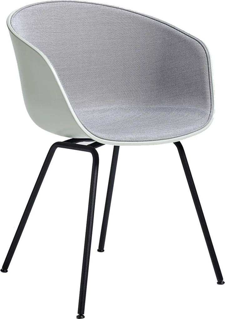 Hay About a Chair AAC26 gestoffeerde stoel zwart onderstel kuip dusty green surface 120