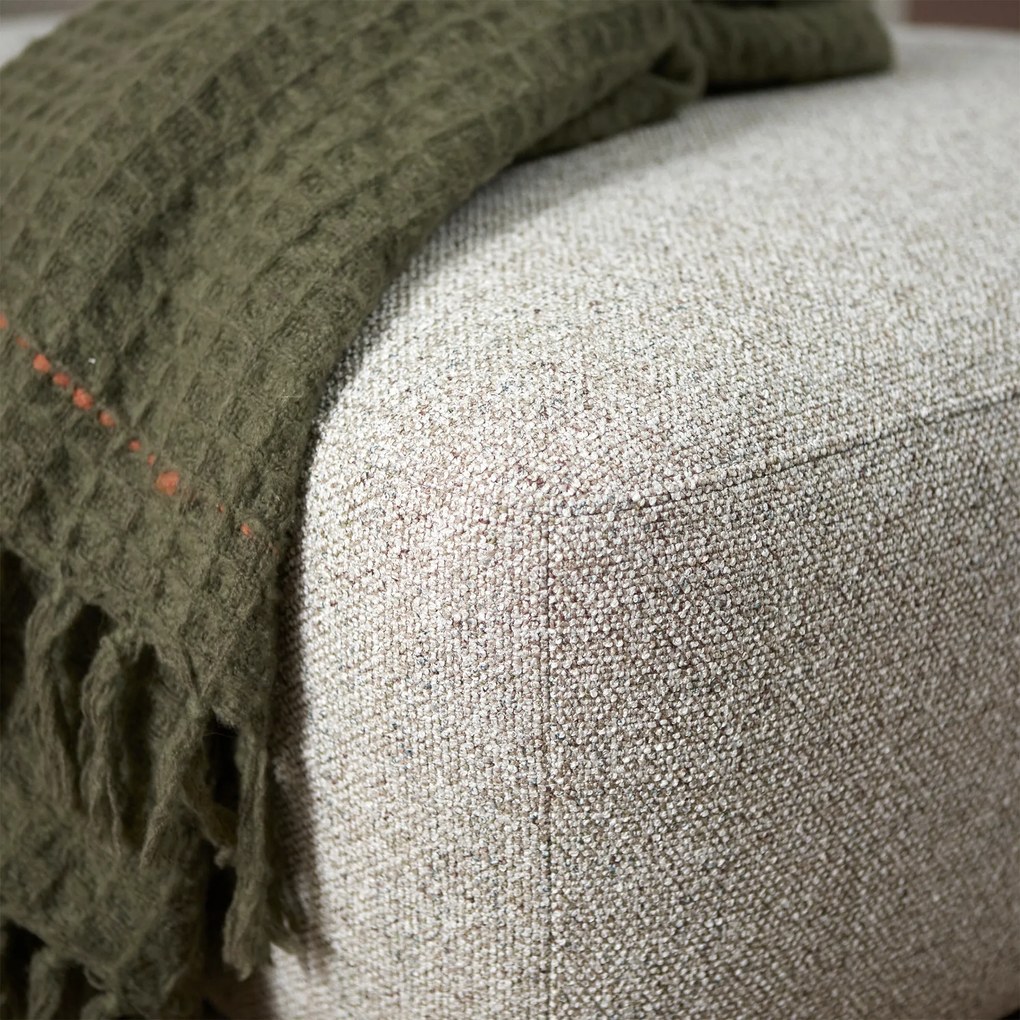 Moderne Hoekbank Rechts Beige Stof