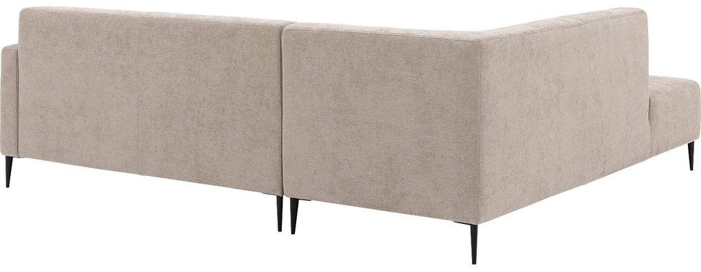 Goossens Zitmeubel Key West bruin, stof, 2-zits, modern design met ligelement links