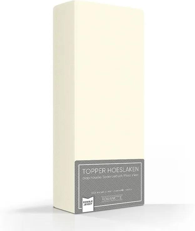 Romanette Luxe Dubbel Jersey Topper Hoeslaken - Ivoor 80/90/100 x 200/210/220 cm