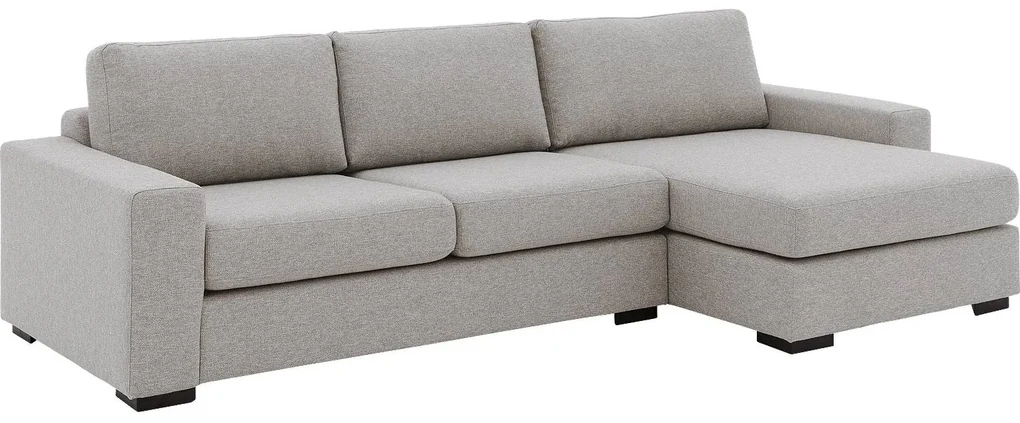 Goossens Hoekbank Lucca Met Chaise Longue grijs, stof, 2,5-zits, stijlvol landelijk met chaise longue rechts