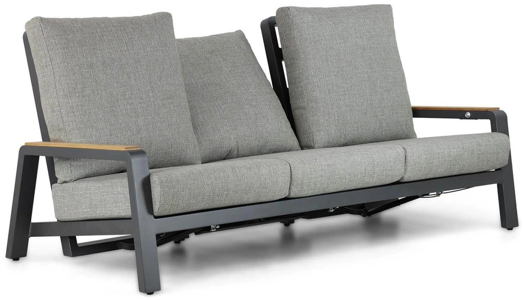 Stoel en Bank Loungeset 5 personen Aluminium/teak Grijs Osmen Manly