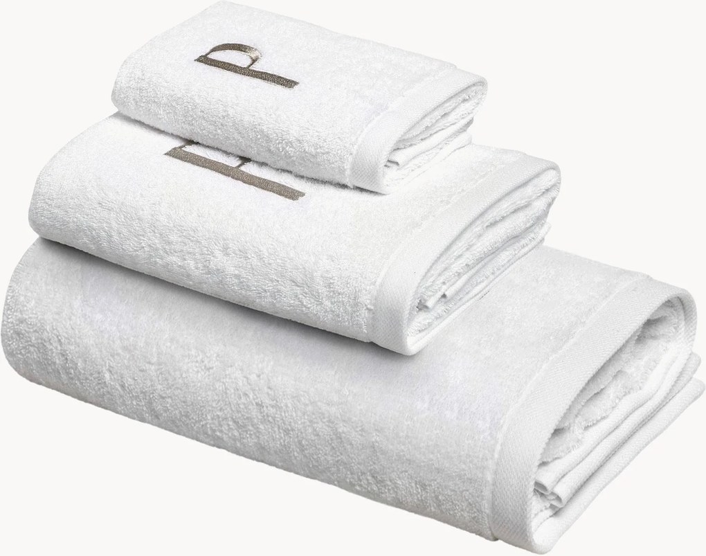 Katoenen handdoekenset Monogram van A tot Z, 3-delig