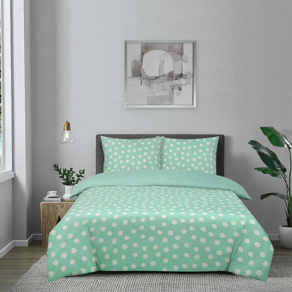 Dekbedovertrek My Design - 100% katoen - 140x200 - stip aqua