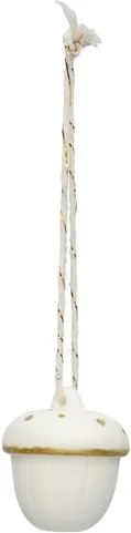 Hanger, porselein, eikeltje, wit en goud