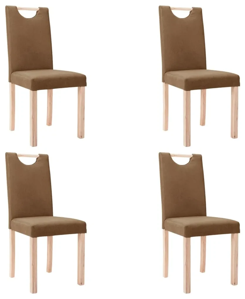 vidaXL Eetkamerstoelen 4 st stof bruin