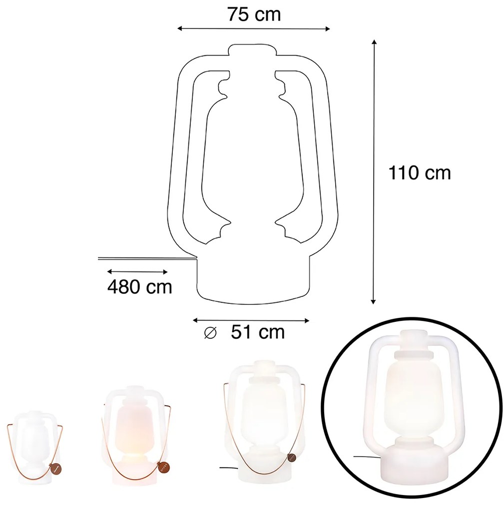 Smart vloerlamp wit 110 cm incl. Wifi G95 - Storm Extra Large