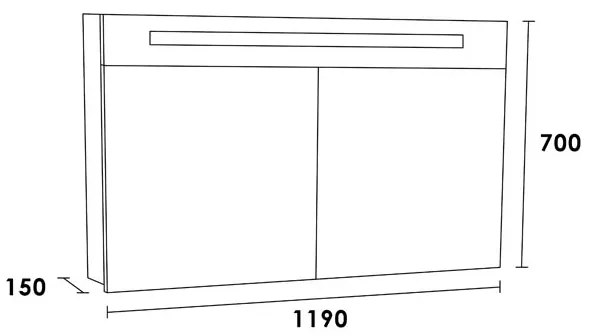 Sanituba Spiegelkast 2.0 120cm Antraciet eiken