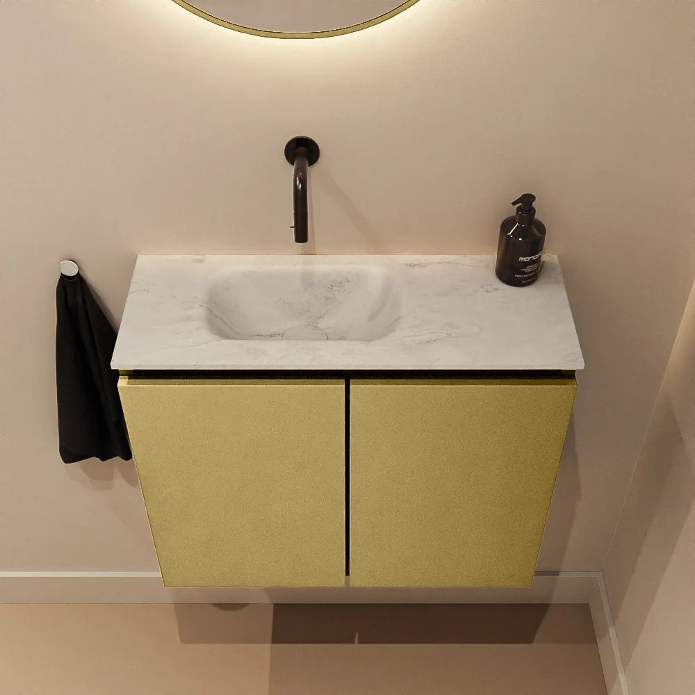 Mondiaz Ture DLux toiletmeubel 60cm oro met wastafel opalo links zonder kraangat