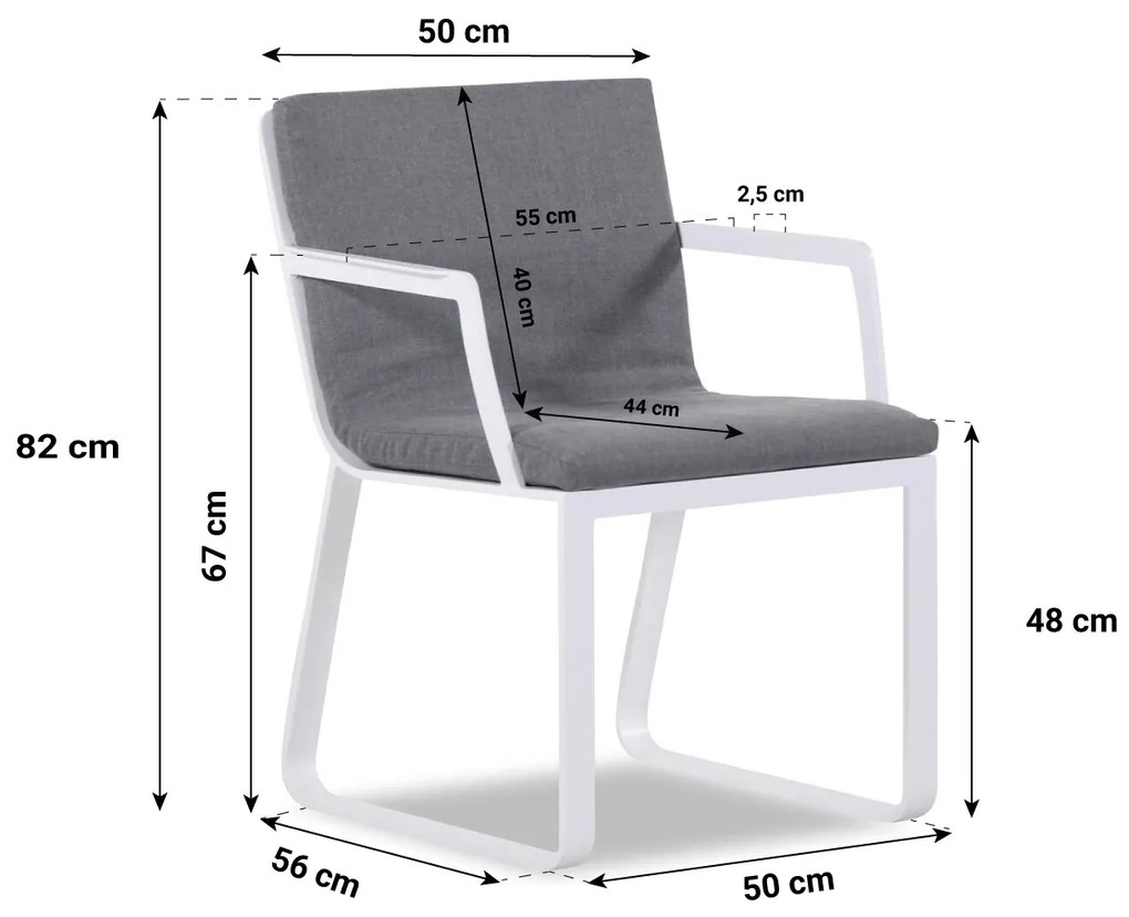 Tuinstoel Aluminium Wit Lifestyle Garden Furniture Estancia