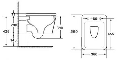 Best Design toiletpot 56cm inclusief softclose zitting