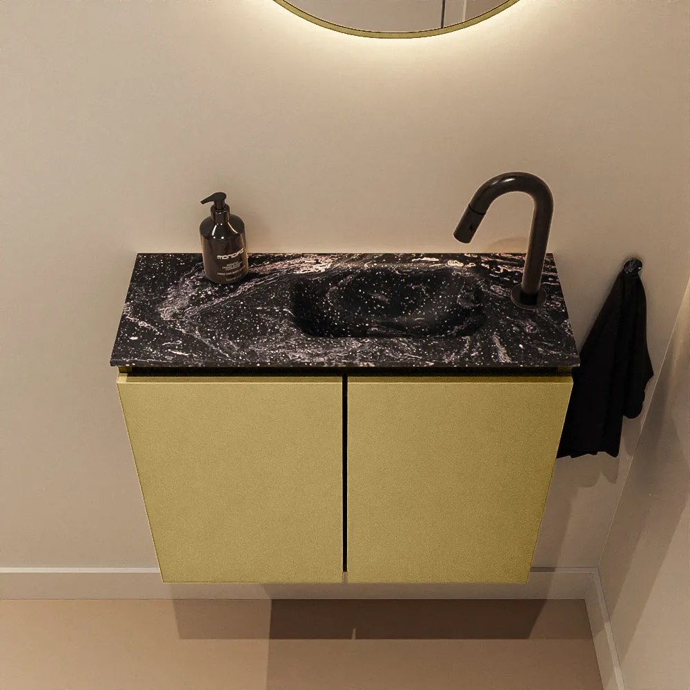 Mondiaz Ture DLux toiletmeubel 60cm oro met wastafel lava rechts met kraangat